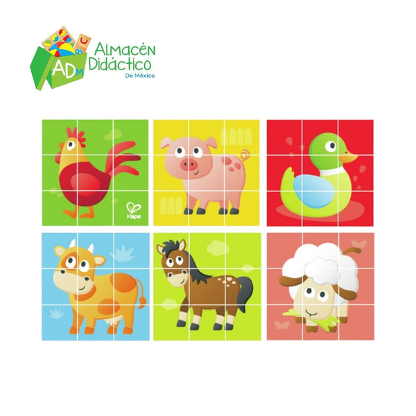 ROMPECABEZAS DE BLOQUES DE ANIMALES DE LA GRANJA - HAPE - FARM ANIMAL BLOCK PUZZLE