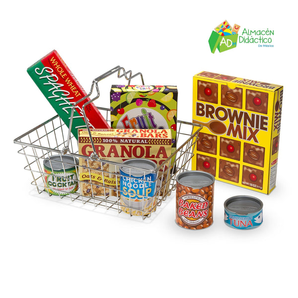 CANASTILLA DE COMPRAS CON PRODUCTOS - MELISSA & DOUG - LET´S PLAY HOUSE!  GROCERY BASKET WITH PLAY FOOD
