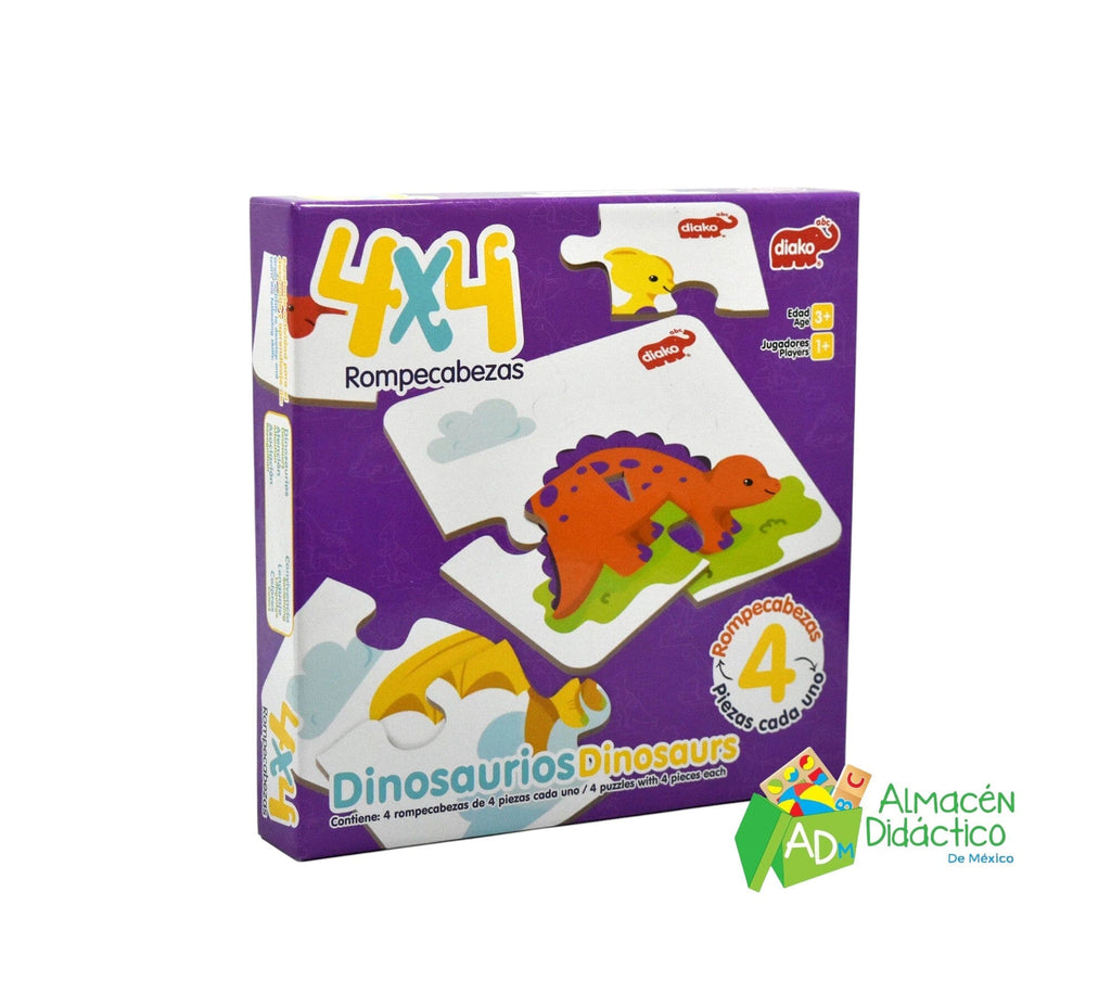 4X4 ROMPECABEZA DINOSAURIOS PARA NIÑOS