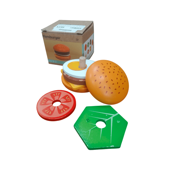 Juego de hamburguesa de madera