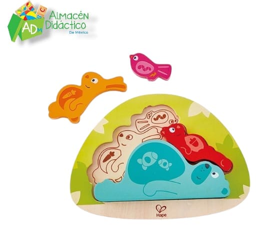 ROMPECABEZAS DE ANIMALES DURMIENTES - HAPE - SLEEPY ANIMAL PUZZLE