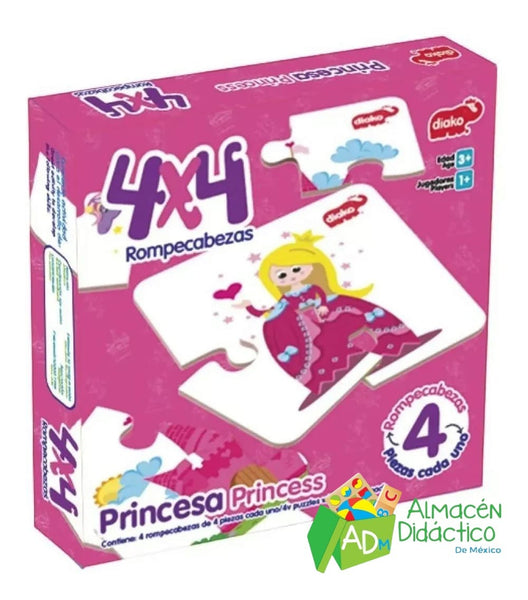 4X4 ROMPECABEZAS DE PRINCESA