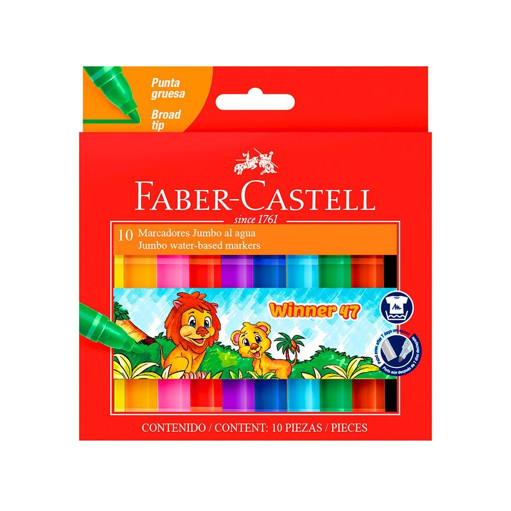 PLUMONES GRUESOS WINNER 47 CON 10 PLUMONES - FABER CASTELL