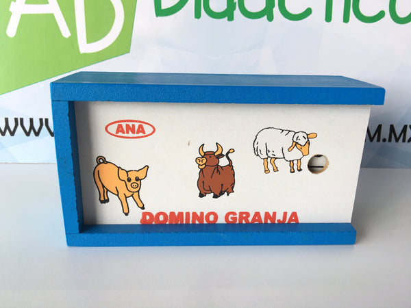 DOMINO DE MADERA ANIMALES DE LA GRANJA