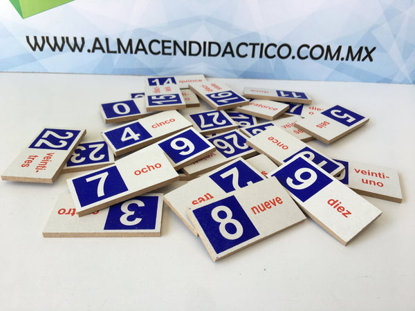 DOMINO DE MADERA NUMEROS