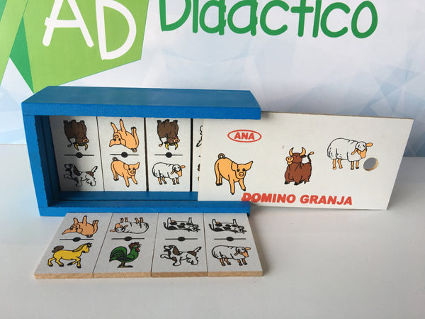 DOMINO DE MADERA ANIMALES DE LA GRANJA