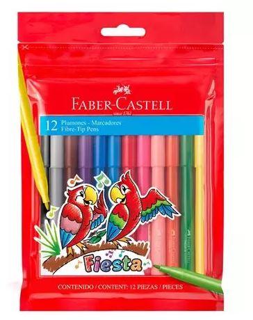 PLUMONES FIESTA 45 CON 12 PLUMONES - FABER CASTELL