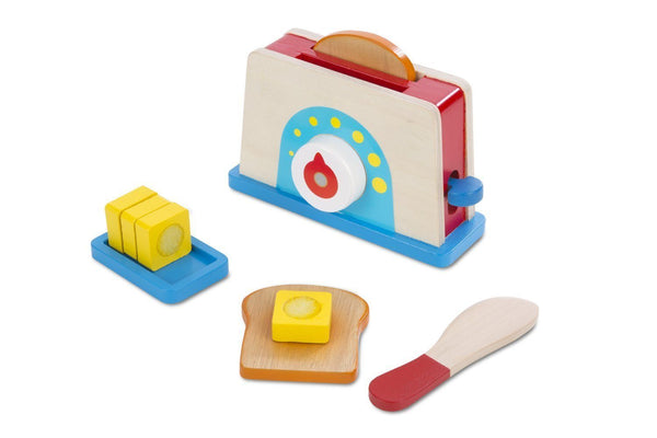 JUEGO DE TOSTADOR DE MADERA - MELISSA & DOUG - BREAD & BUTTER TOASTER SET