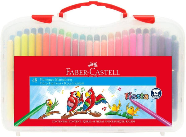 PLUMON FIESTA ESTUCHE RIGIDO 60 PZAS - FABER CASTELL