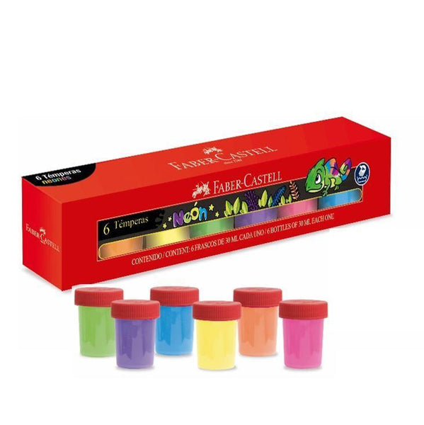 PINTURA TEMPERA COLORES NEON - FABER CASTELL