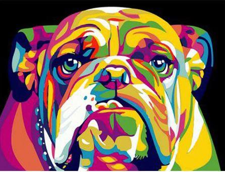 PINTA POR NUMERO - BULLDOG MULTICOLOR