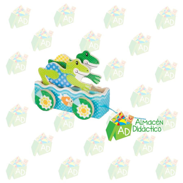 JUGUETE DE ARRASTRE RANAS AMISTOSAS - M&D - FRIENDLY FROGS PULL TOY