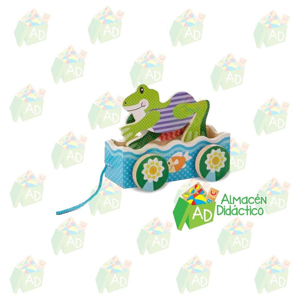 JUGUETE DE ARRASTRE RANAS AMISTOSAS - M&D - FRIENDLY FROGS PULL TOY