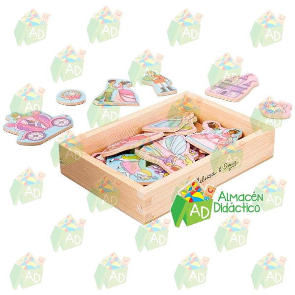 IMANES DE MADERA DE PRINCESAS - MELISSA & DOUG - PRINCESS MAGNETS