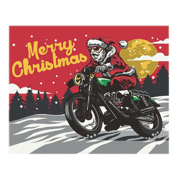 PINTA POR NUMERO - SANTA EN MOTO